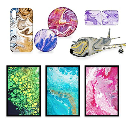 Acrylic Pouring Paint Set 34 Colors Pre Mixed Acrylic Paint High Flow with Silicone Oil for Canvas Wood Crafts Rocks Painting, Water Based, 2