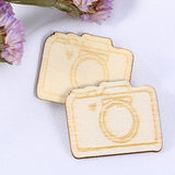 SUPVOX 20pcs Unfinished Wood Cutout Wooden Camera Shape Natural Wood Pieces for DIY Arts Crafts Projects SUPVOX