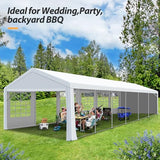 Raysfung 20' x 40' Heavy Duty Party Tent, Outdoor Large Wedding Tent with Removable Sidewalls Event Canopy Shelter for Birthday Party, Outdoor Event Raysfung