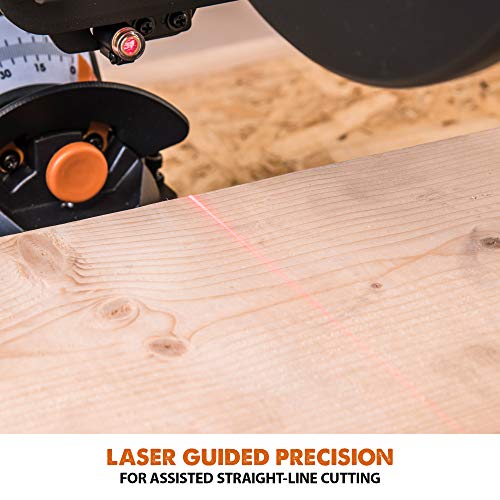 Evolution Power Tools R255SMS-DB+ 10-Inch Dual Bevel Sliding Miter Saw Multi-Material, Multipurpose Cutting Cuts Metal, Plastic, Wood 45˚-45˚ Double Evolution