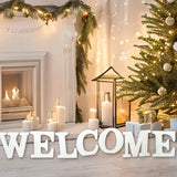 AOCEAN 10 Inch White Big Wood Letters, Unfinished Wooden Letters for Wall Decor Decorative Standing Letters Slices Sign Board Decoration for Craft AOCEAN