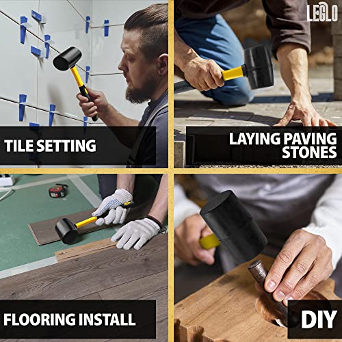 Rubber Mallet Hammer Wood Tools Woodworking - 24 Oz Camping Hammer Handle Soft Blow Mallet Hammer Rubber - Small Hammers For Crafts Tent Stake Hammer LEGLO