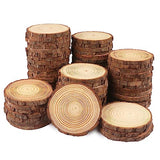 70 PCS 4-4.7 Inch Natural Wood Slices, Unfinished Pine Wood Circles with Barks for Coasters, DIY Crafts, Christmas Rustic Wedding Ornaments and GNIEMCKIN