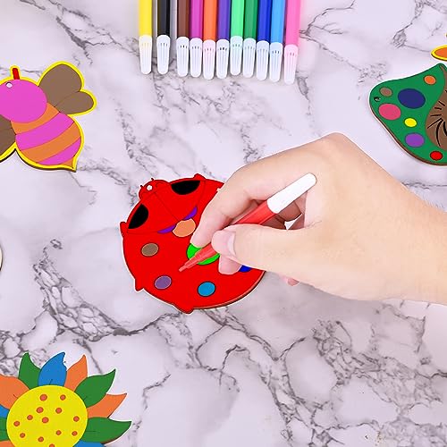 50PCS Unfinished Wooden Craft, Flower Wooden Blank Paint Crafts for Kids Painting DIY Crafts Home Decoration Craft Ornament Supplies - WoodArtSupply