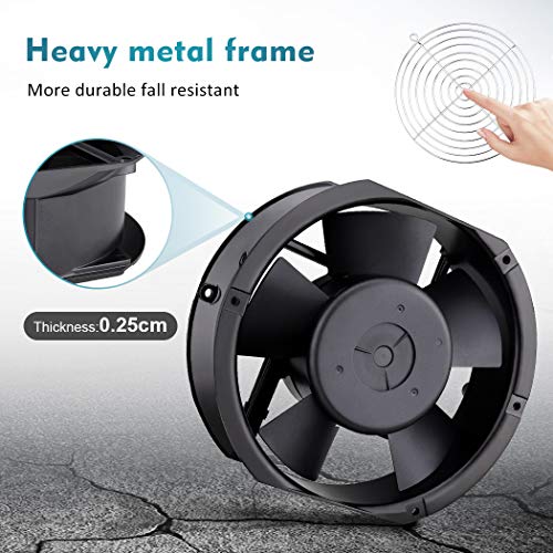 Wathai AC 110V 120V Axial Fan Big Airflow High Speed Dual Ball 172mm x 150mm x 51mm for DIY Cooling Ventilation Exhaust Projects For Server Wathai