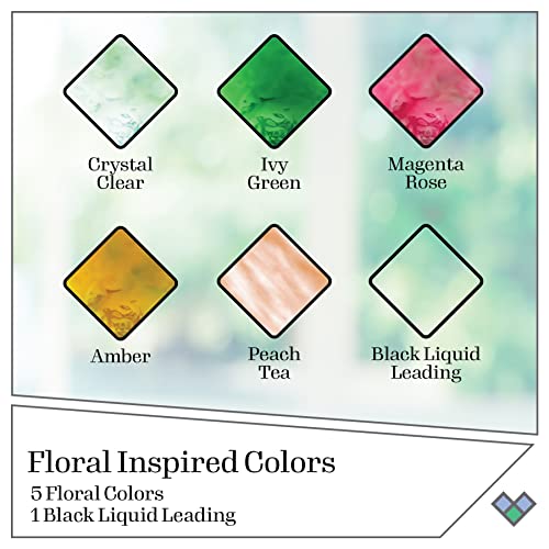 Gallery Glass, Floral Stained Kit, Glass Paint Set for DIY Arts and Crafts, Perfect for Beginners and Artists, 1 Count (Pack of 6) Gallery Glass