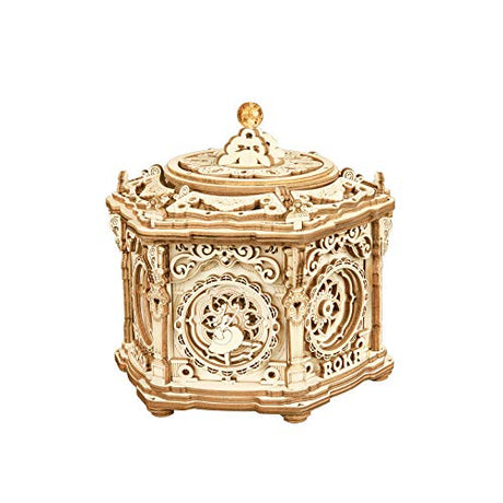 ROKR 3D Wooden Puzzles Music Box (Secret Garden) - Model Kits for Adults Spinning Musical Jewelry Box Vintage Keepsakes Storage, Gifts for ROKR