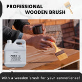 8 OZ Pure Tung Oil for Wood Finishing with Wood Brush, Waterproof Wood Sealer Indoor and Outdoor, 100% Pure Natural Tung Oil for Unfinished Bare OAIEGSD