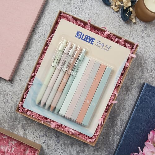 BLIEVE - Aesthetic Highlighters and Gel Pens With Soft Ink And Tip, No Bleed Dry Fast Easy to Hold, for Bible Journaling Planner Notes School Office BLIEVE
