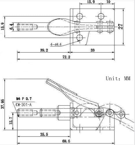 XRPAOWA 4 Pcs Toggle Clamp 301AM Stroke Push Pull Action Hand Tool Light Duty XRPAOWA