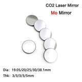 CO2 Laser Cutter Focus Focal Lens CO2 Laser Reflector Mirror Dia20mm*THK2/3mm Laser Molybdenum Reflective Mirror for CO2 Laser Engraving Machine Generic