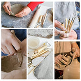 KACOLA Pottery Tool Kit, 17pcs Polymer Clay Tools, Modeling Clay Sculpting Tools Kit, Ceramics Tools, Trimming, Embossing Pattern, Smooth Wooden KACOLA