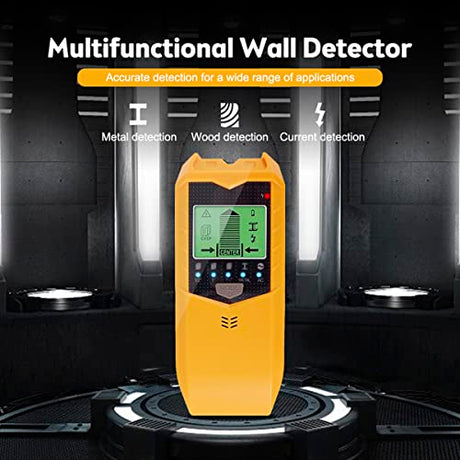 5 in 1 Stud Finder Sensor, SH402 Stud Finder Wall Scanner Detector Portable Electronic Detector with LED Display and Audio Alarm Handheld Stud HOTBEST