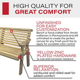 CAF Amish Heavy Duty 800 Lb Roll Back Pressure Treated Garden Bench (4 Foot, Unfinished) Amish Casual