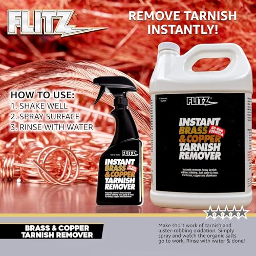 Flitz Brass and Copper Tarnish Remover, Powerful Organic Formula That Safely Removes Rust, Stains and Oxidation and Cleans Brick, Glass, Aluminum and