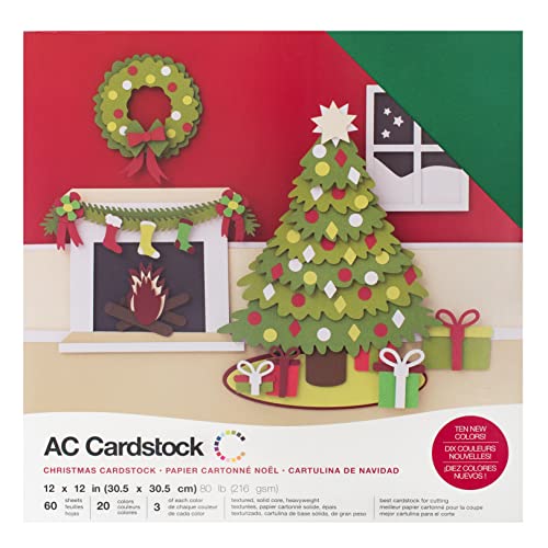 American Crafts 12x12 Card Stock Pack (Christmas) - WoodArtSupply