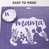 HTVRONT White Permanent Vinyl, 12 Pack White Vinyl for Cricut - 10 White Vinyl Sheets 12" x 12" & 2 Transfer Tape Sheets for Party Decoration, HTVRONT