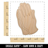 Praying Hands Unfinished Wood Shape Piece Cutout for DIY Craft Projects - 1/8 Inch Thick - 4.70 Inch Size Sniggle Sloth