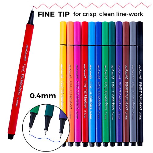 Mont Marte Fine Tip Markers Tri Grip in Case 12pce Mont Marte