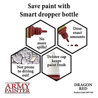 The Army Painter Dragon Red Warpaint - Acrylic Non-Toxic Heavily Pigmented Water Based Paint for Tabletop Roleplaying, Boardgames, and Wargames - WoodArtSupply