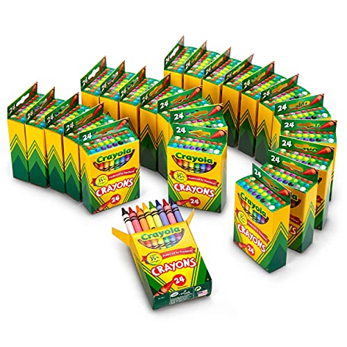 Crayola Crayons Bulk, 24 Crayon Packs with 24 Assorted Colors, School Supplies Crayola
