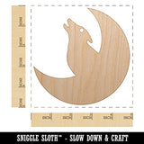 Wolf Howling with Moon Unfinished Craft Wood Holiday Christmas Tree DIY Pre-Drilled Ornament Sniggle Sloth