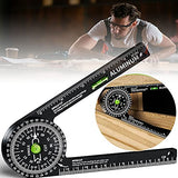 Miter Saw Protractor,Aluminum Protractor Angle Finder with Level Gauge High Precision Laser Inside & Outside Miter Angle Finder for Angle Finder Miotorio