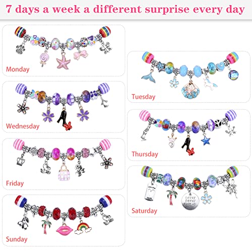 VICTLOV 126 Pieces Charm Bracelet Making Kit, DIY Craft for Girls, Unicorn/Mermaid Crafts Gifts Set for Arts and Crafts for Girls Teens Ages 8-12 VICTLOV