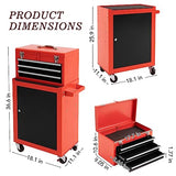 WAYTRIM 3-Drawer Rolling Tool Chest with Wheels, Tool Chest with Large Storage Cabinet and Adjustable Shelf, Removable Portable Top Box with Locking WAYTRIM
