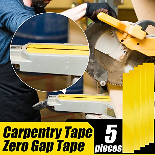 Zero Gap Woodworking Tape for More Accurate Cuts On Miter Saw Table Saw PVC Self Adhesive Strips for Positioning Wood Cutting, 2 x 14 Inch, Yellow Fabbay
