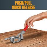 POWERTEC 4PK Toggle Clamp, 300lbs Holding Capacity, 302F Quick Release Push/Pull Clamp for Woodworking Jigs and Fixtures, Pocket Hole Jigs, Welding, POWERTEC