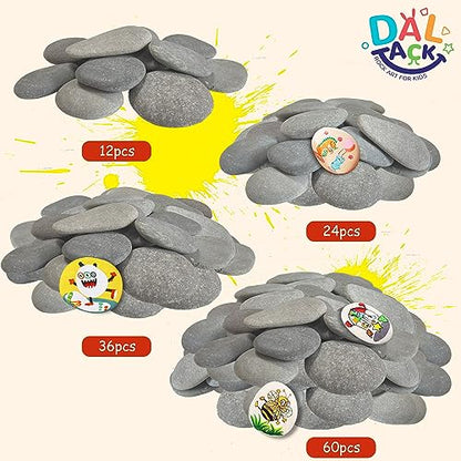 DALTACK 12PCS Extra-large Rocks for Painting, 3.3-4.8 Inch, Rock Painting Kit for kids, Flat Painting Rocks for Arts and Crafts