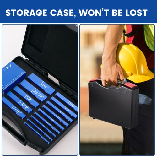 Neitra Setup Blocks Woodworking - 15 PCS Aluminum Height Gauge Blocks Set - Woodworking Measuring Tools Precision Setup Bars for Router Table Saw, Neitra