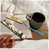 Anneome 1 Set Tassels Blank Bookmark Sublimation Bookmark Tassels Aluminum DIY Bookmark Graduation Sublimation Bookmark Iron on Bookmark Blank Anneome