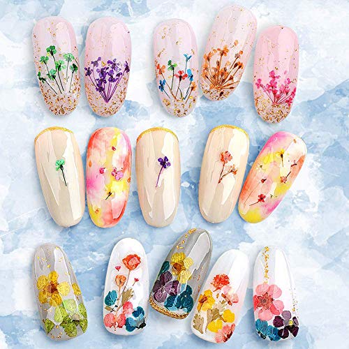 324PCS Dried Flowers Nail Art - Nail Art Accessories Kits, 81 Color Lovely Natural Nail Art, Dried Flowers for Resin Molds, Dry Flowers for Nails, YWLI