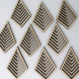 ALL SIZES BULK (12pc to 100pc) Unfinished Wood Laser Cutout Diamond Shape with Chevron Lines Cutouts Dangle Earring Jewelry Blanks Shape Crafts Made Texan Wood Crafts