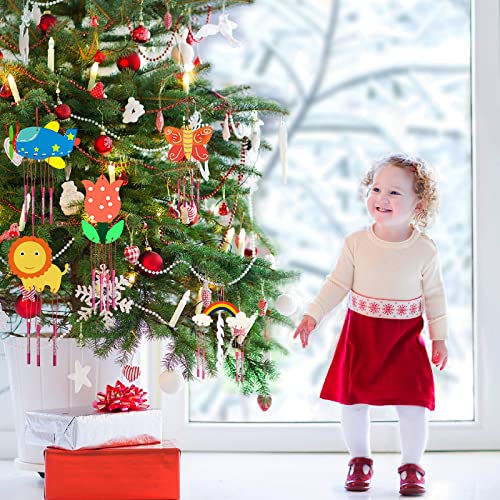 DIY Wooden Animal Wind Chime Kit for Kids - 24 Charming Chimes for Home, Garden, and Classroom Tuanse