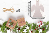 50PCS Unfinished Christmas Wooden Angel Ornaments Wooden Angel for Crafts Hanging Angel Wood Decoration Christmas Crafts Wood Slices Wooden Ornament BESPMOSP