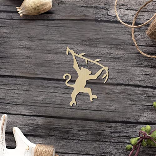 Swinging Monkey Wood Craft Unfinished Wooden Cutout Art DIY Wood Signs Inspirational Wall Plaque Classic Hanging Wall Signs Decor for Home Bathroom Arupkeer