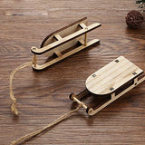 BESPORTBLE 3pcs Wooden Mini Sleighs Unfinished Christmas Tabletop Sleighs Miniature Sled Figurine Ornament for DIY Craft Dollhouse Fairy Garden Decor BESPORTBLE
