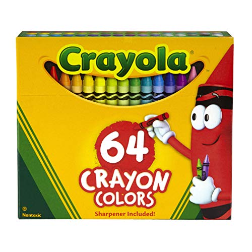 Crayola Crayons, Regular Size, 64 Count with Sharpener - WoodArtSupply