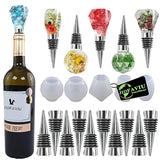 JOFAVIU 15 Pcs Resin Wine Bottle Stoppers Molds Set, Wine Stopper Silicone Molds for Epoxy Resin, Stopper Epoxy Resin Silicone Molds Set Kits (5 Jiofaviu