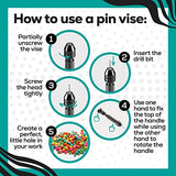 Roxy Epoxy Aluminum Alloy Pin Vise Hand Drill Bits (26 Pcs) - Rotary Tool for Resin Crafts, Jewelry Repair, and Wood Carving - Micro Mini Twist Roxy Epoxy