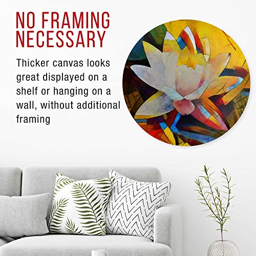 U.S. Art Supply 30 inch Diameter Round Gallery Depth 1-1/2" Profile Stretched Canvas 2-Pack - Acrylic Gesso Triple Primed 12-Ounce 100% Cotton U.S. Art Supply