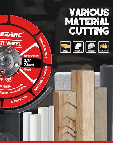 EZARC 3 Inch Cut Off Wheels, Carbide Cutting Disc, Angle Grinder Cutting Wheel for Wood, Wood with Nails, Laminate, Plastic, Plaster, 2 Pack - WoodArtSupply