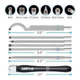 DEEFIINE Carbide Wood Lathe Turning Tools, Quick Replacement Turning Tools Kit, Full Size Rougher And Finisher Swan Neck Hollowing Tools For DEEFIINE