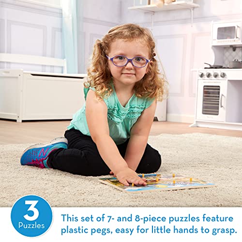 Melissa & Doug World of Animals Wooden Peg Puzzles Set - Pets, Farm, and Safari Melissa & Doug