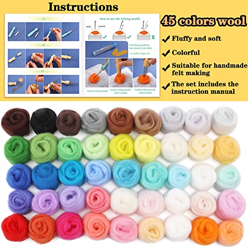 Veroave Needle Felting Starter Kit with Storage Bag, 385 Pcs Complete Needle Felting Tools and Supplies, Wool Felting Kit with Wool Felt Tools and Veroave