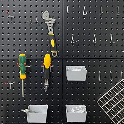 Wallmaster Pegboard Organizer Garage Storage - 48pcs Pegboard Hooks Set, Pegboard Tool Organizer with 48x24 Inch Steel Peg Board & 4 Storage - WoodArtSupply