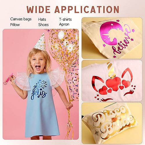 Tintnut Metallic Heat Transfer Vinyl Bundle Chrome HTV Vinyl,12 Sheets 12"x 10" Foil Holographic Gold Iron On Vinyl for Compatible with Cricut or Tintnut